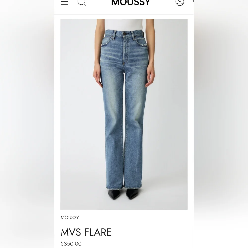 Moussy MVS Flare High Rise Flare Jeans Size 24